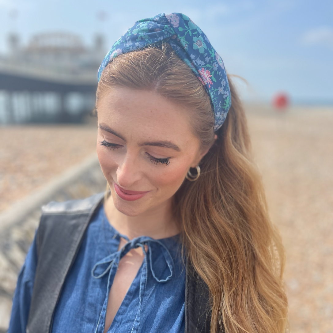 Twisted Alice Headband - Vintage Liberty Blue Floral