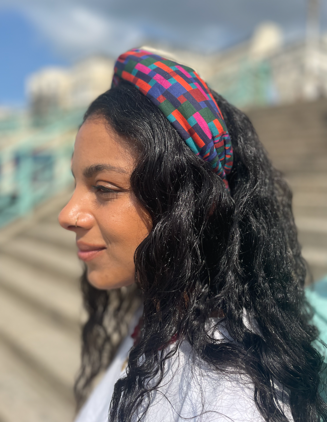 Twisted Alice Headband - Liberty of London Ziggy Graphic