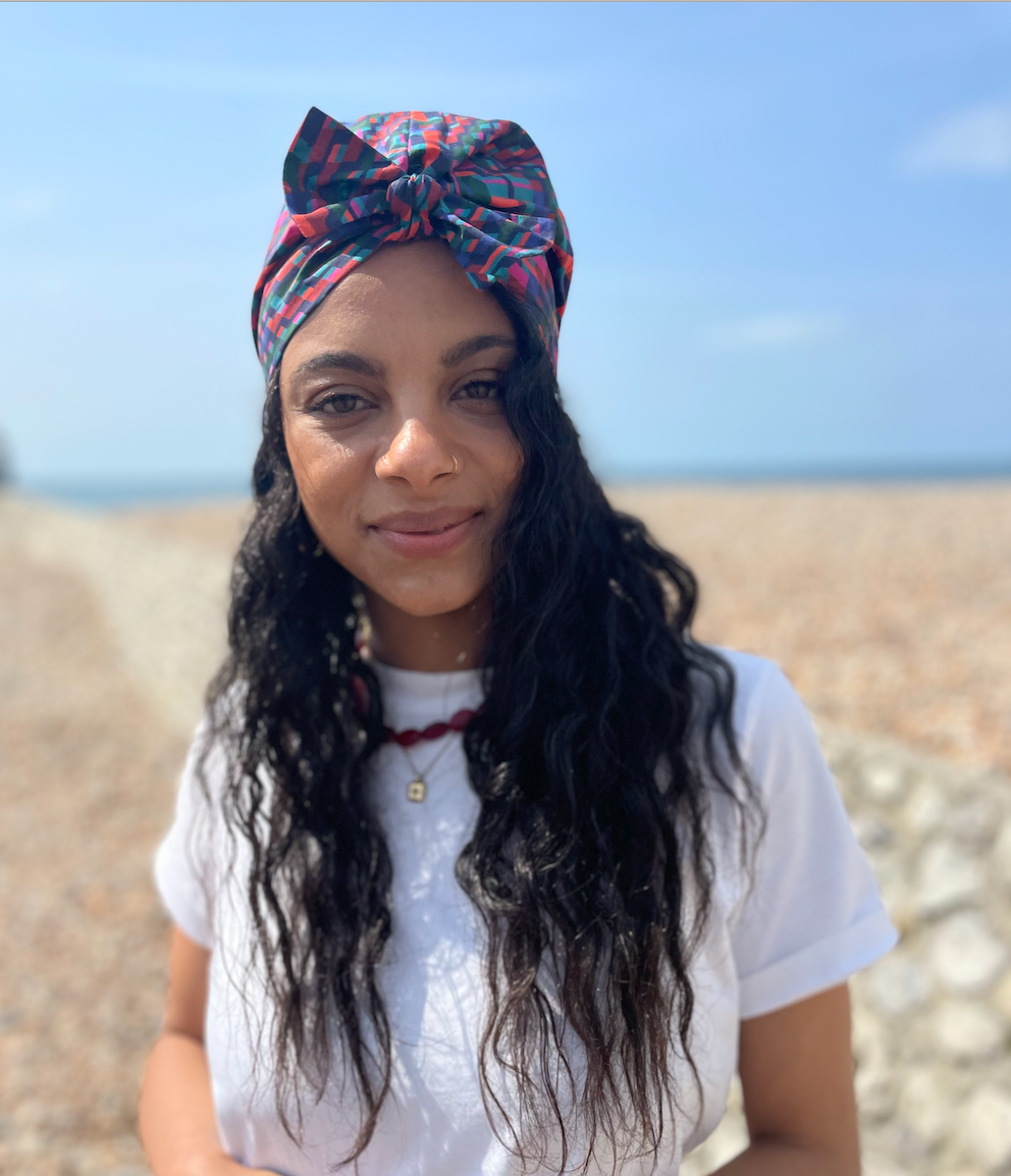 Ladies Turban Hat - Liberty of London Ziggy - Graphic bright print