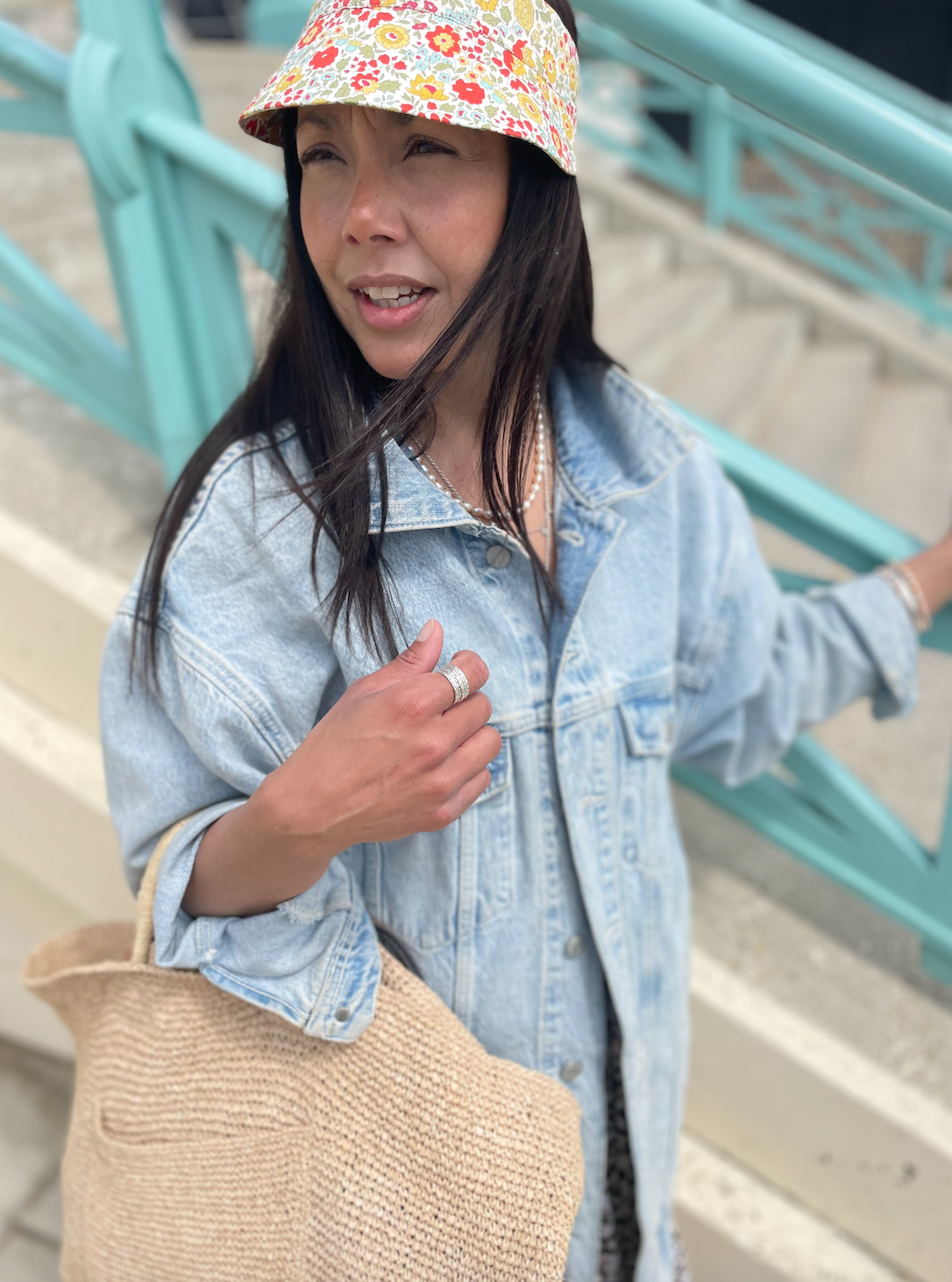 Together Co Sun Visor in Liberty Yellow D'anjo - Bright Floral print - Silk & Lawn