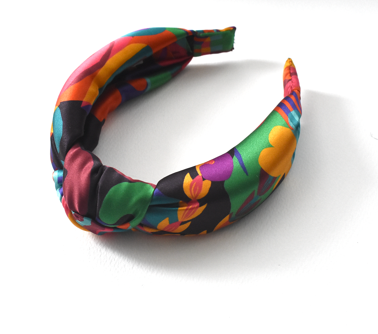 Luxury Silk Knot Alice band - Liberty of London Curation Multicolour Bright 100% Silk-Satin