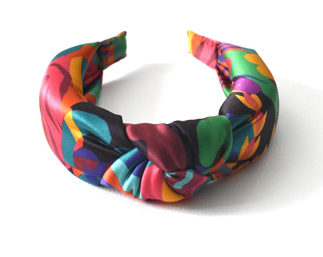 Luxury Silk Knot Alice band - Liberty of London Curation Multicolour Bright 100% Silk-Satin