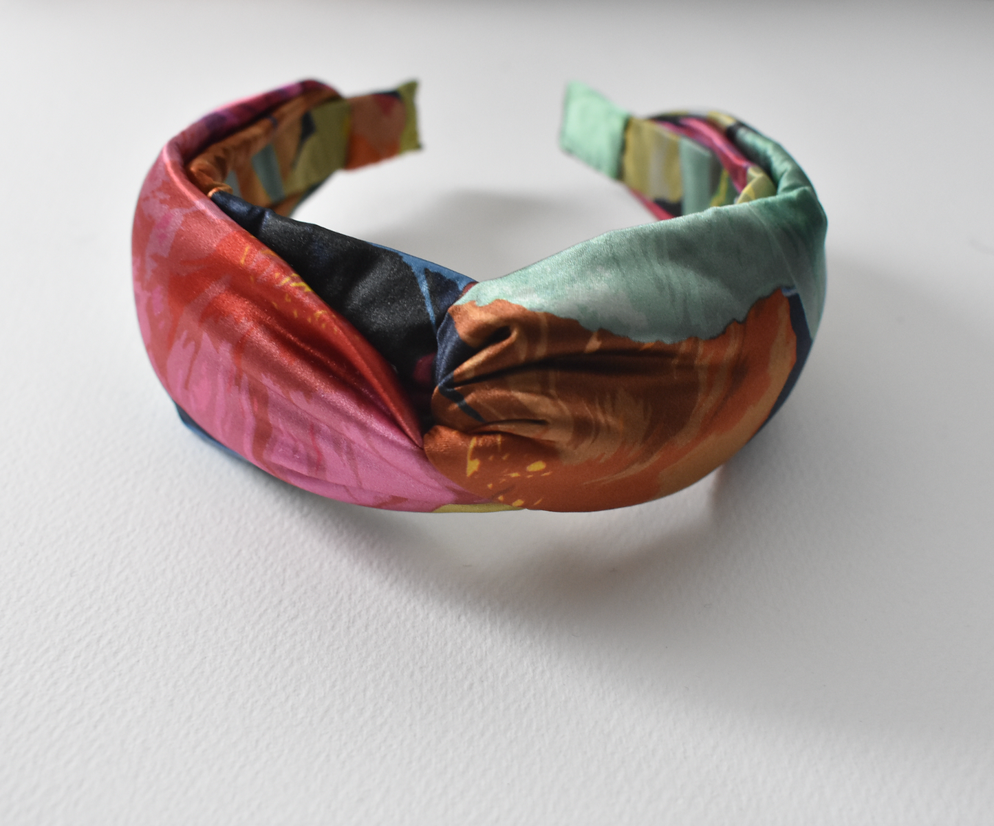 Luxury Silk Twisted Alice band - Liberty London Poppy Fantastic Big Bright Floral on Silk