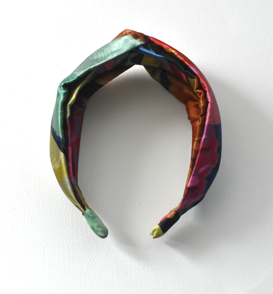 Luxury Silk Twisted Alice band - Liberty London Poppy Fantastic Big Bright Floral on Silk