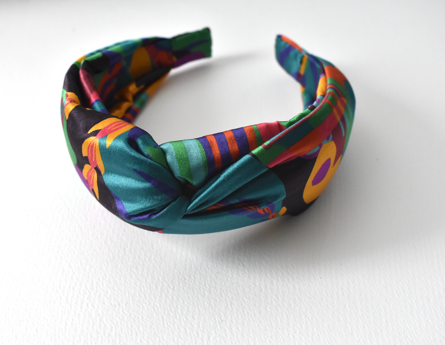 Luxury Silk Twisted Alice band - Liberty of London Curation - Multicolour Graphic on Silk