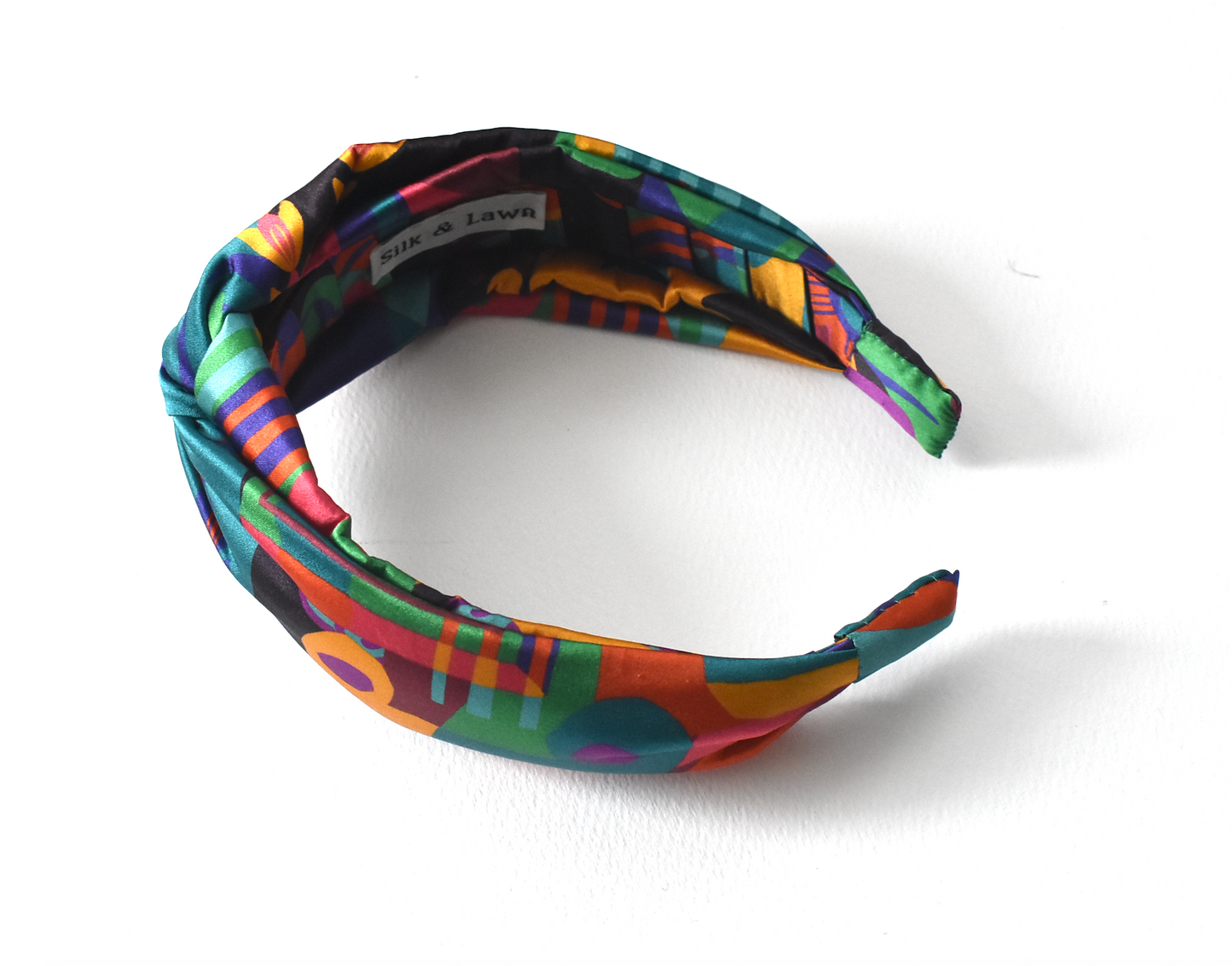 Luxury Silk Twisted Alice band - Liberty of London Curation - Multicolour Graphic on Silk