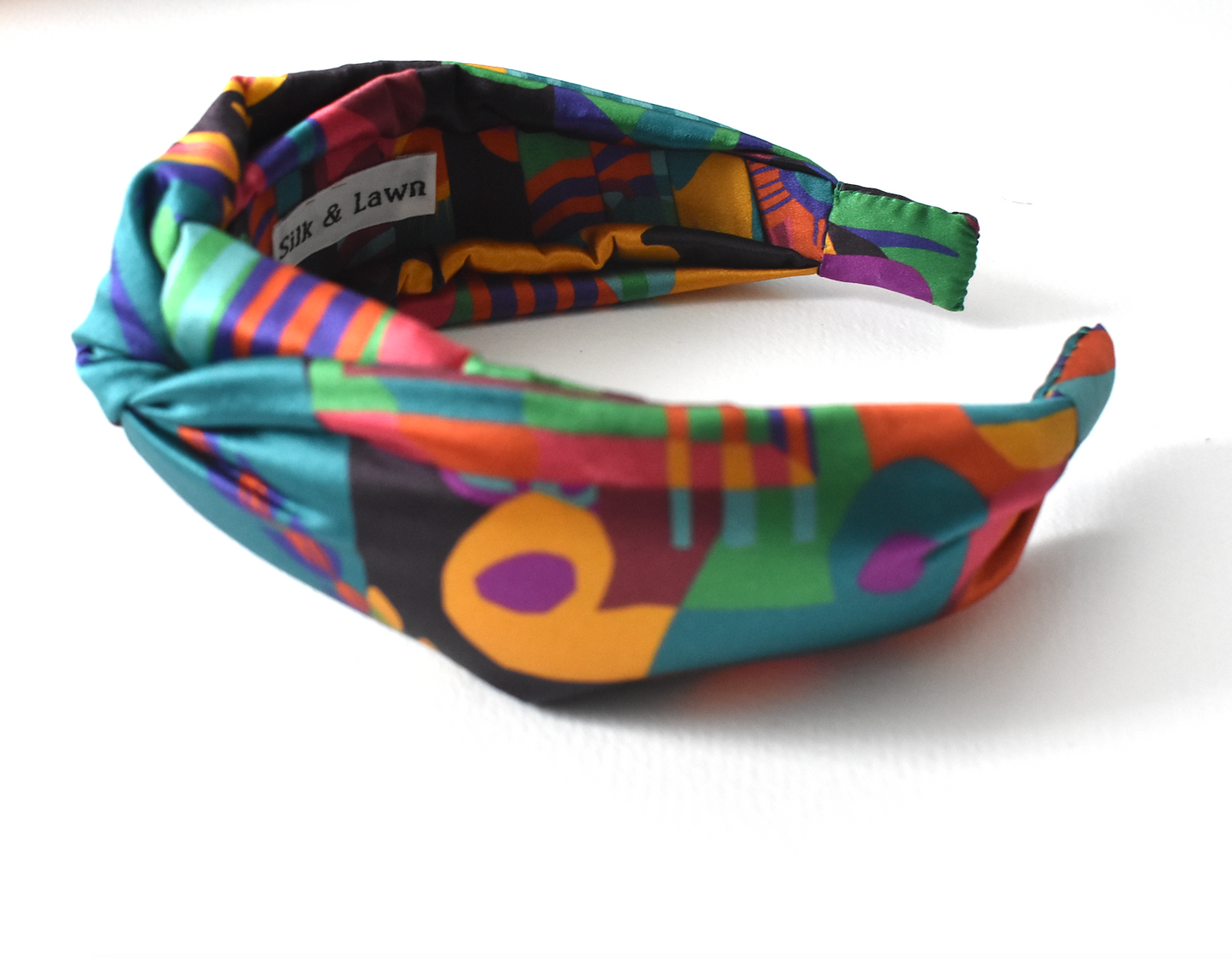 Luxury Silk Twisted Alice band - Liberty of London Curation - Multicolour Graphic on Silk