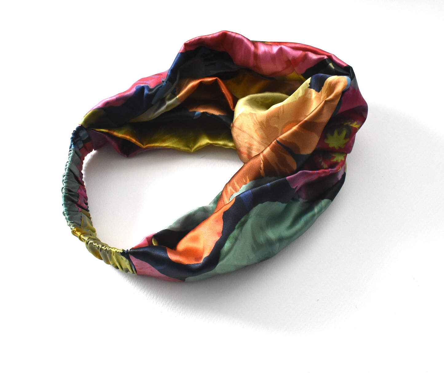 Silk Twisted Turban hairband and neck scarf in Liberty of London Poppy Fantastic Big Floral Graphic in Silk