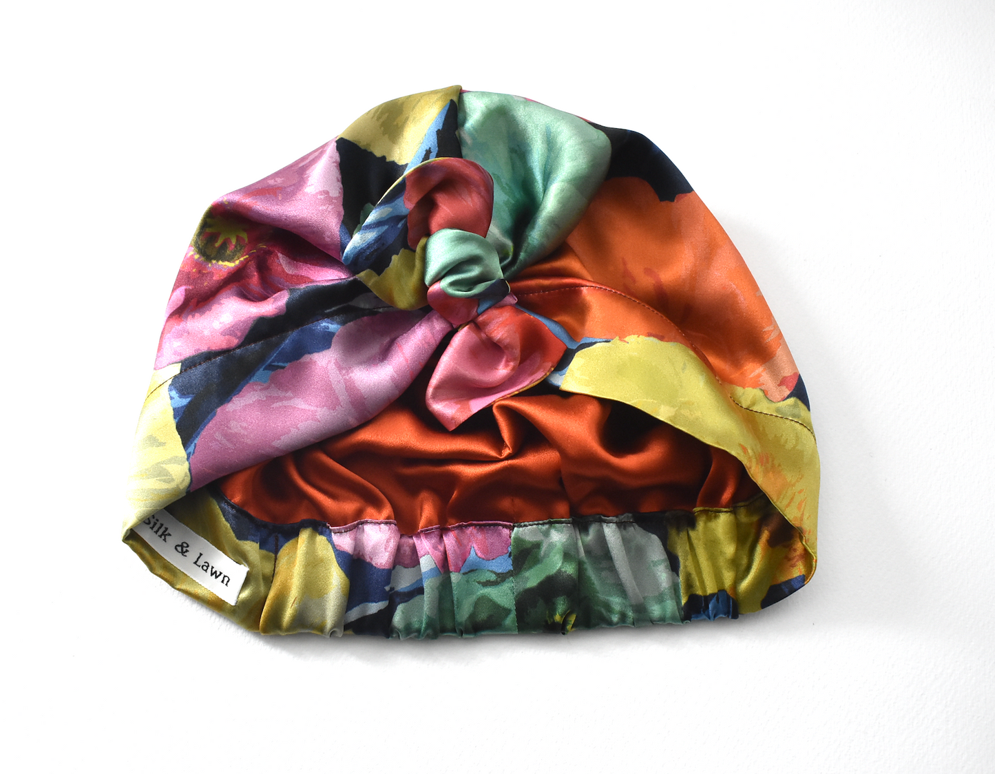 Luxury Silk Turban & Head wrap - Liberty of London Poppy Fantastic Big Floral Graphic in Silk