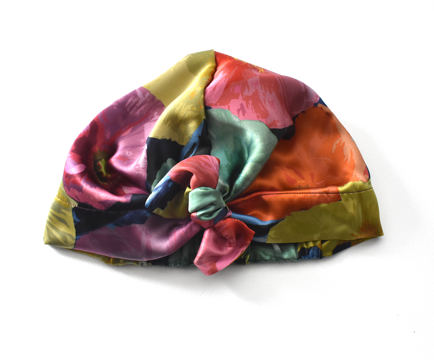 Luxury Silk Turban & Head wrap - Liberty of London Poppy Fantastic Big Floral Graphic in Silk