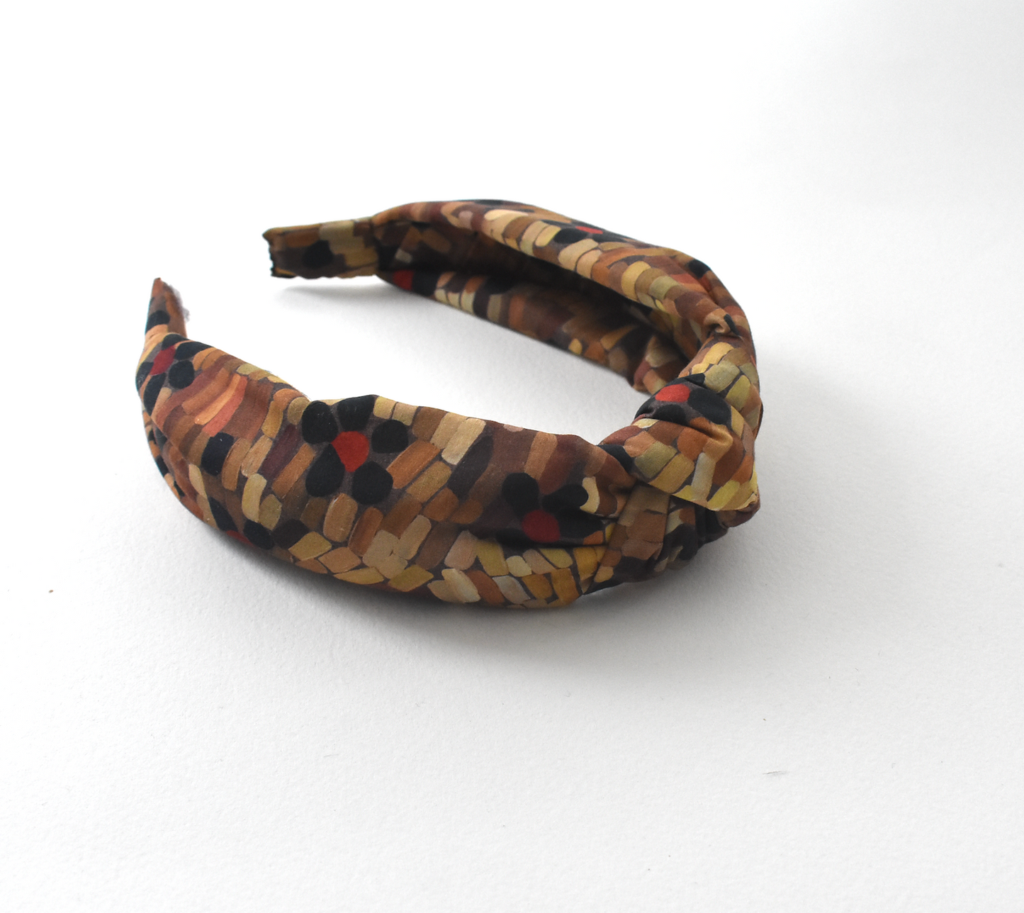 Classic Knot head band - Liberty of London Daisy Roar - Autumnal Floral Graphic print