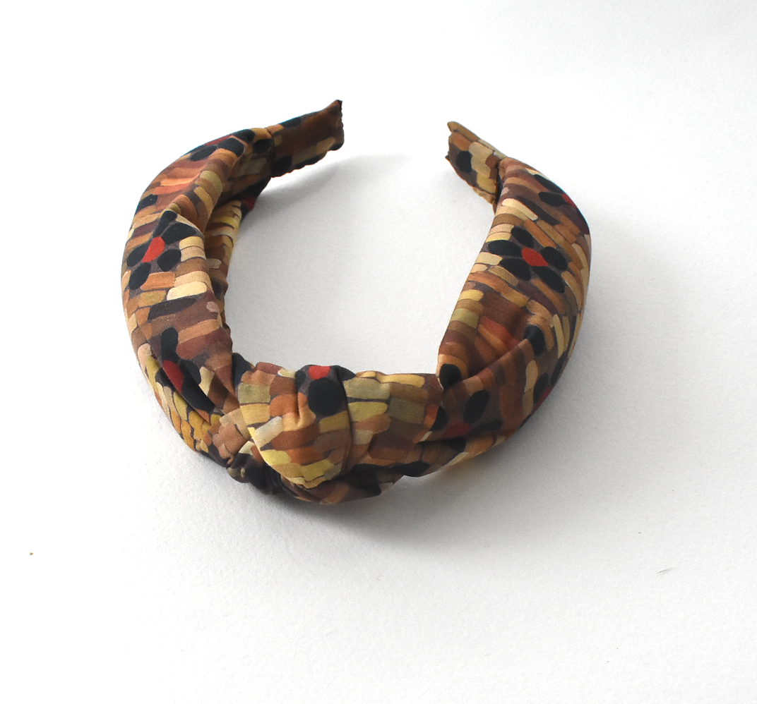Classic Knot head band - Liberty of London Daisy Roar - Autumnal Floral Graphic print