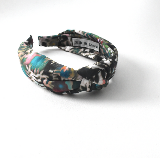 Classic Knot head band - Liberty of London Canopy Shadow - Abstract Floral print