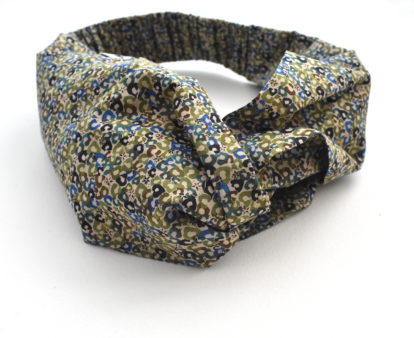Twisted Turban Headband - Liberty of London Green Sweet Cherries - Ditsy print