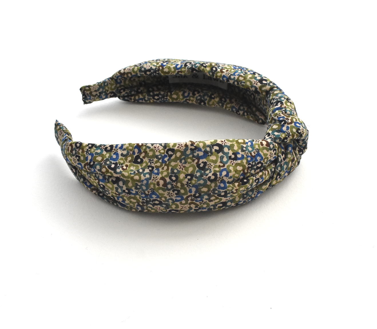 Classic Knot head band - Liberty of London Green Sweet Cherries - Ditsy print