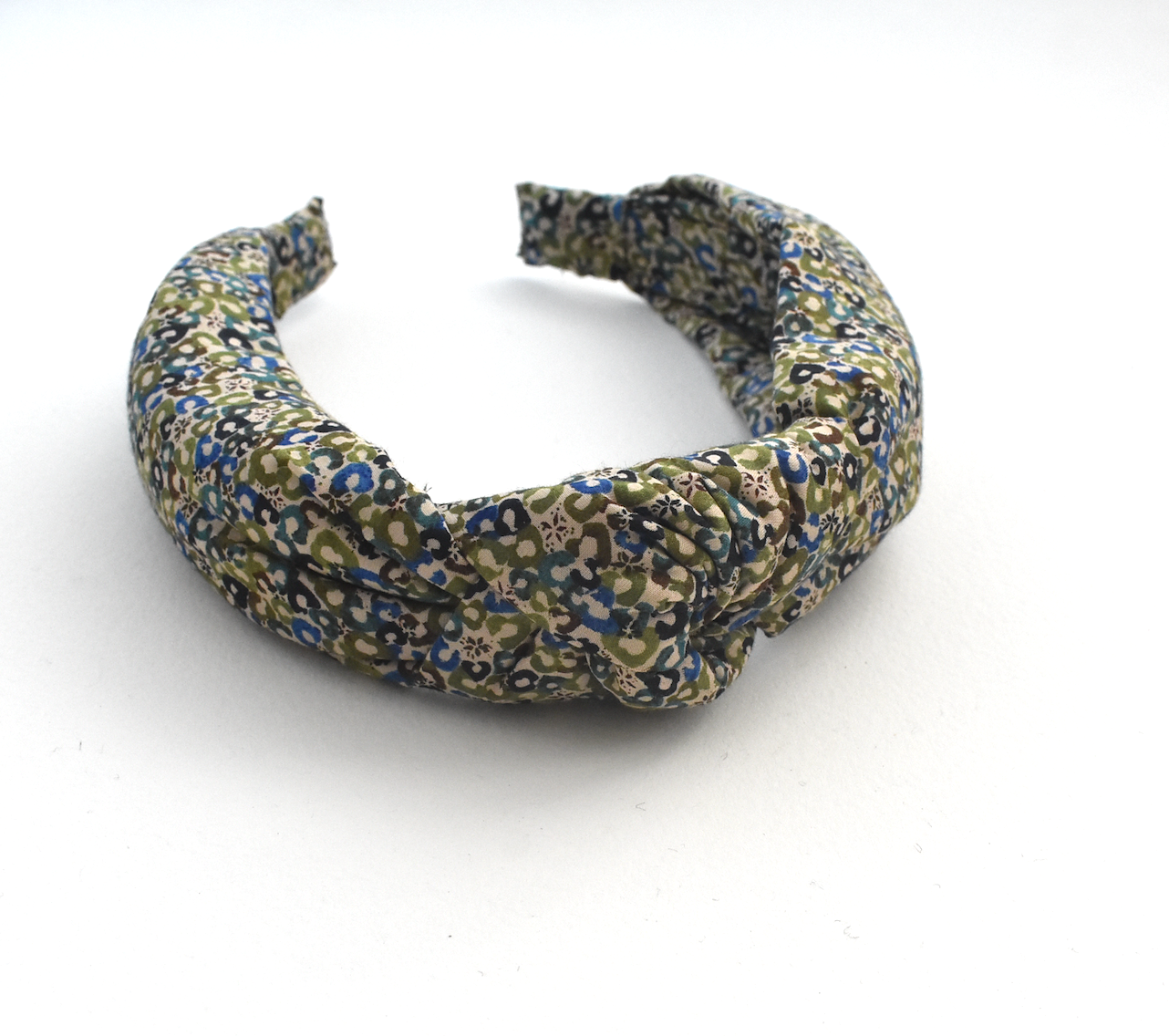 Classic Knot head band - Liberty of London Green Sweet Cherries - Ditsy print