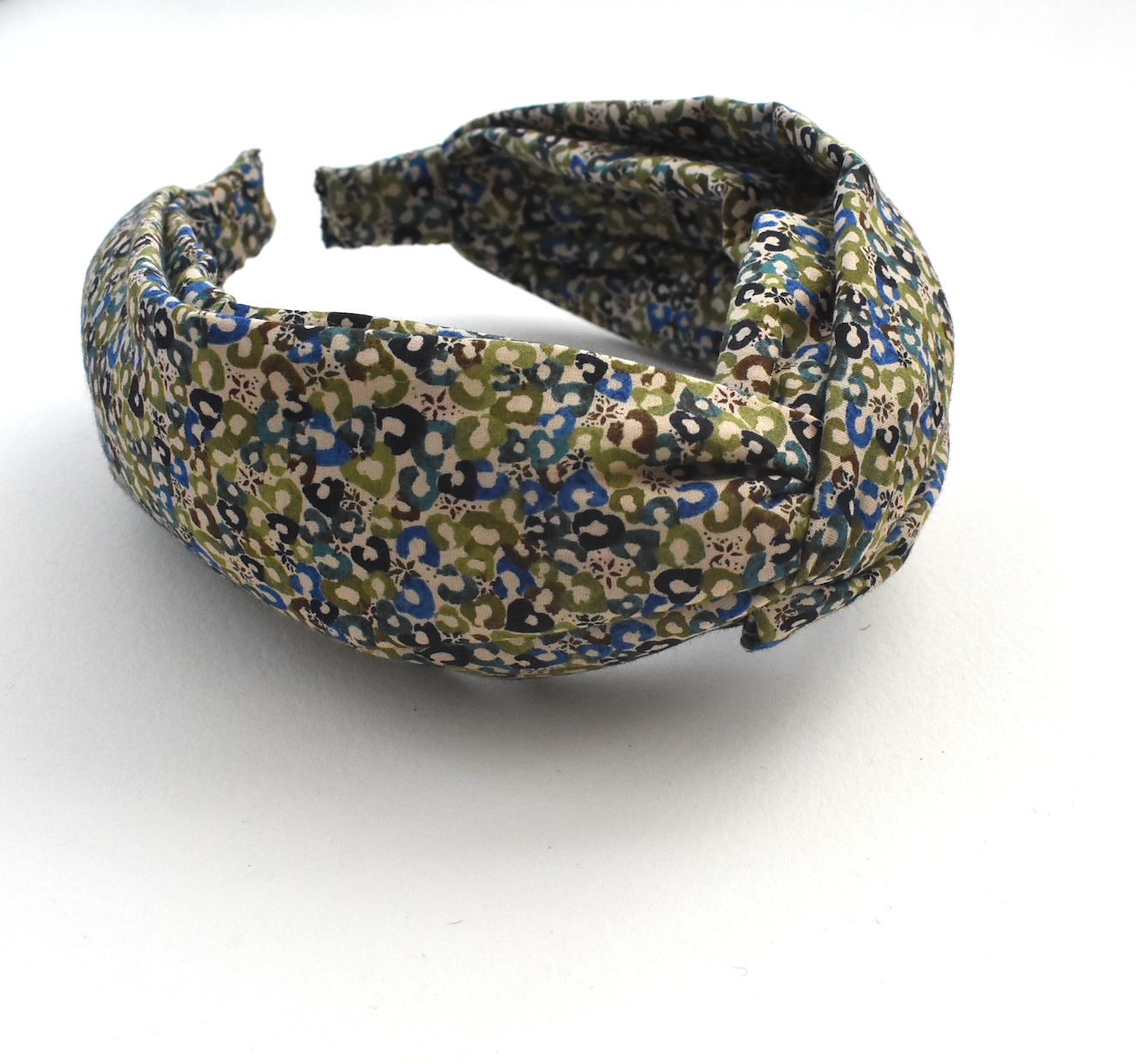 Twisted Alice Headband - Liberty London Green Sweet Cherries - Ditsy print