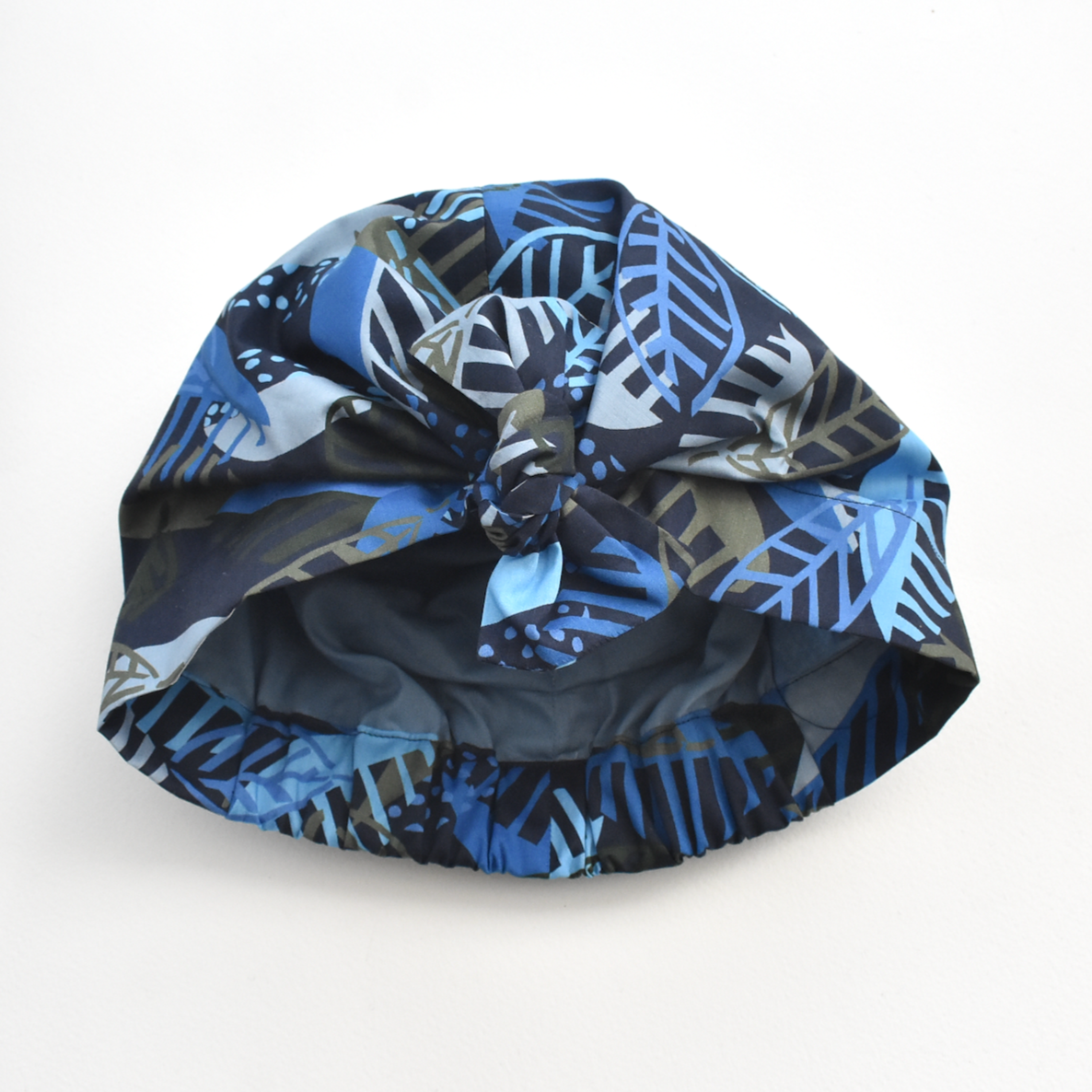 Ladies Turban Hat - Liberty of London Blue Memphis Trail Abstract Floral print