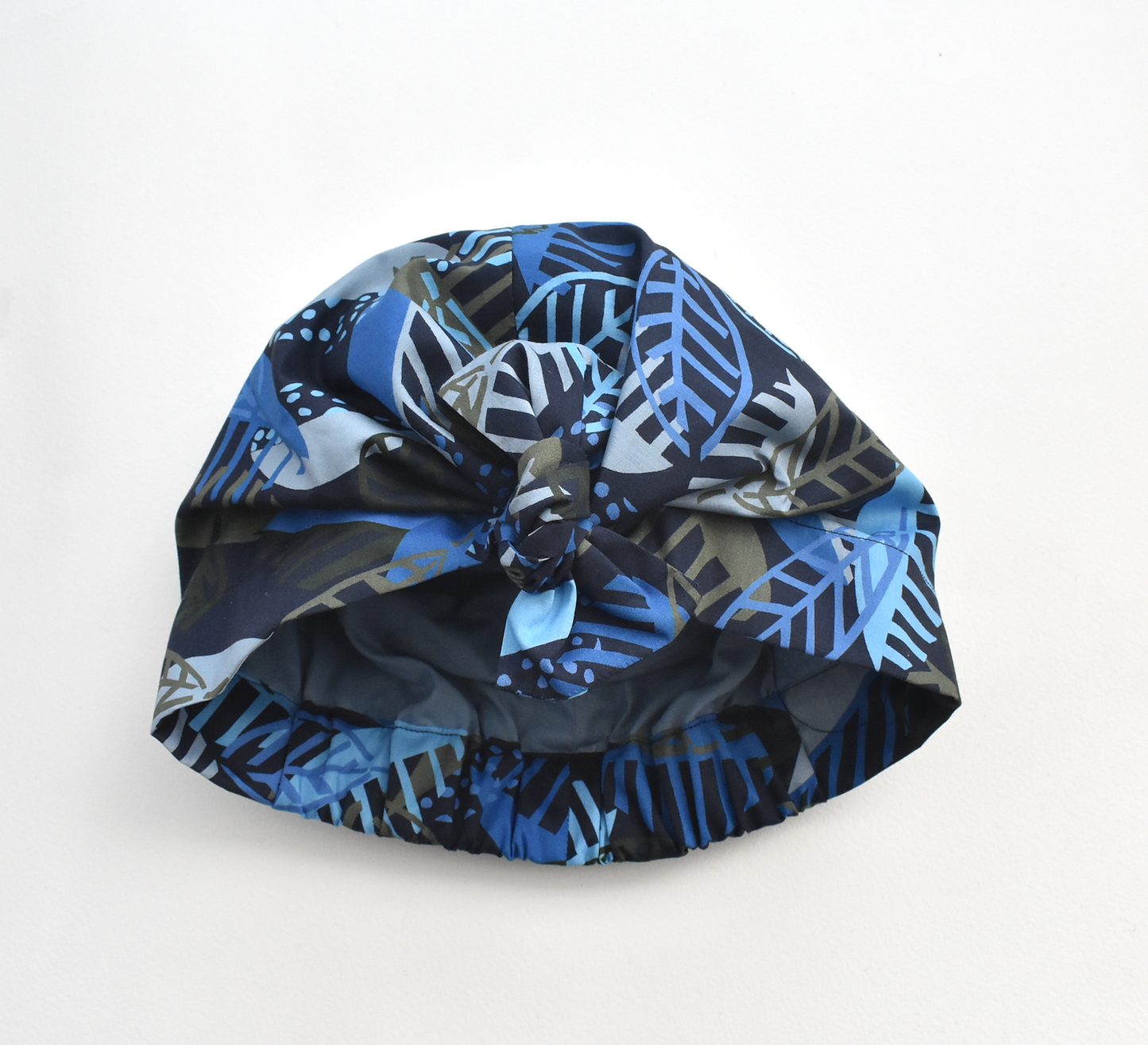 Ladies Turban Hat - Liberty of London Blue Memphis Trail Abstract Floral print