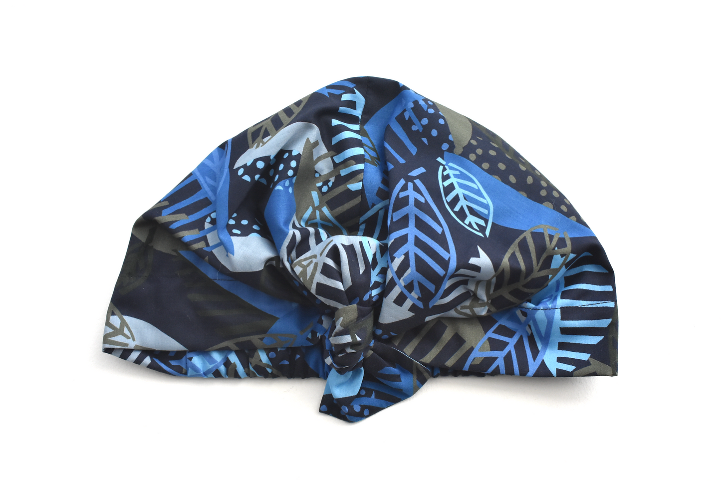 Ladies Turban Hat - Liberty of London Blue Memphis Trail Abstract Floral print