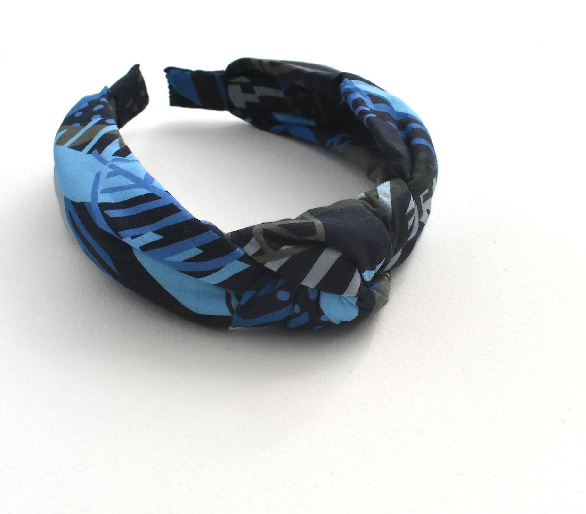 Classic Knot head band - Liberty of London Blue Memphis Trail Abstract Floral print