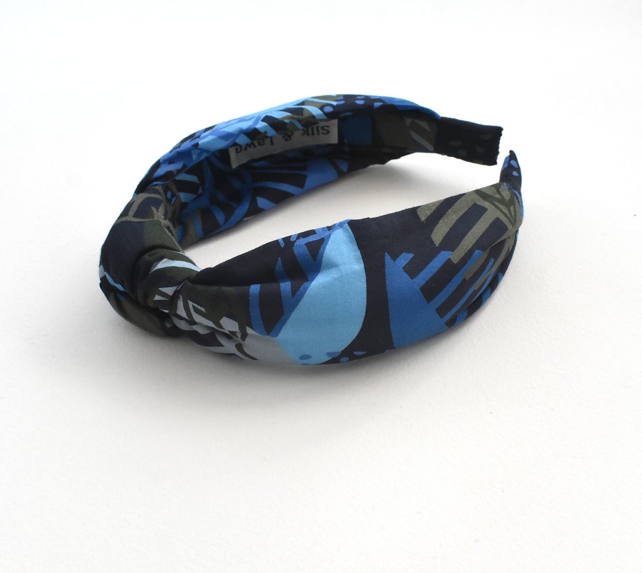 Classic Knot head band - Liberty of London Blue Memphis Trail Abstract Floral print
