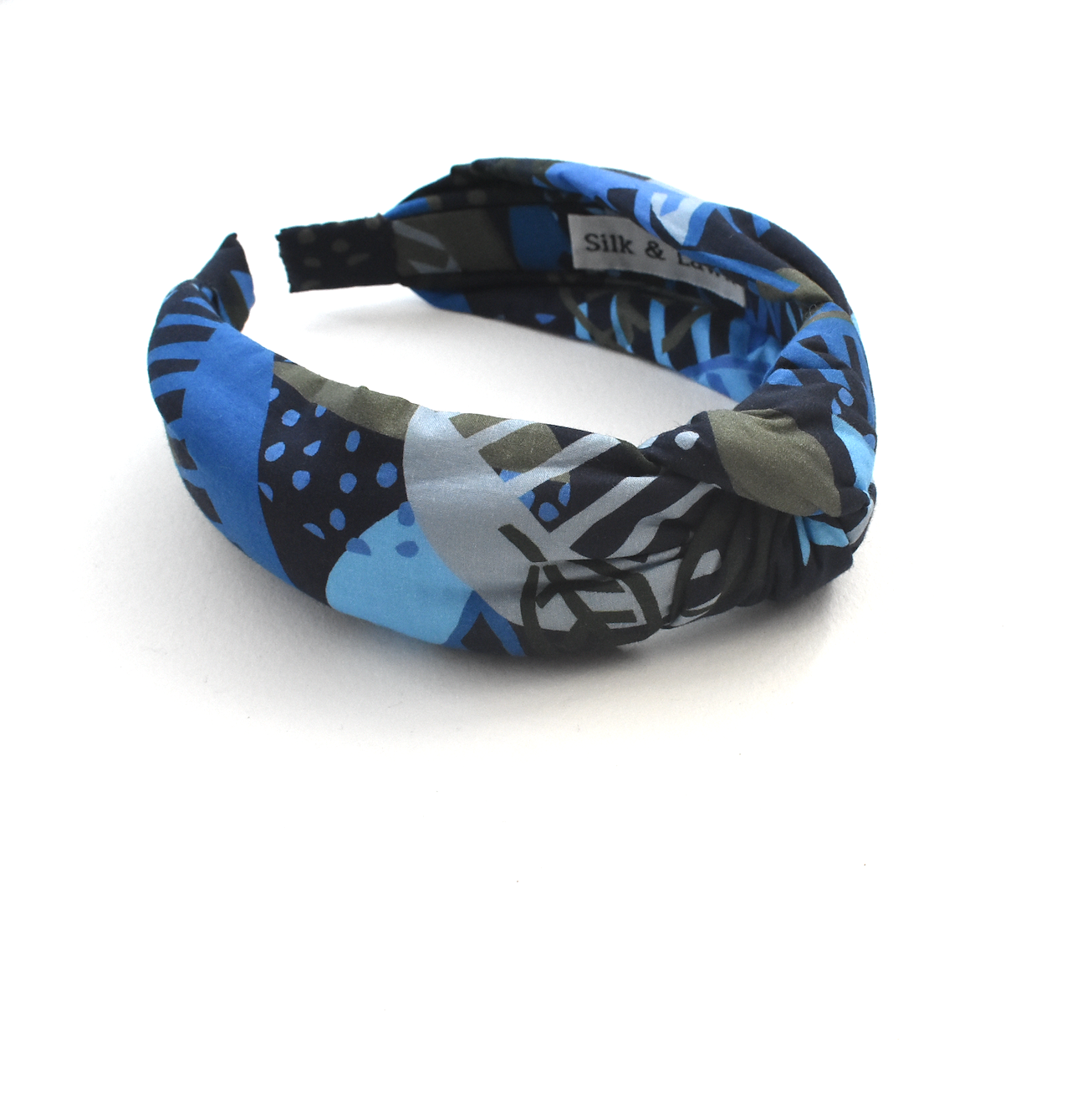 Classic Knot head band - Liberty of London Blue Memphis Trail Abstract Floral print