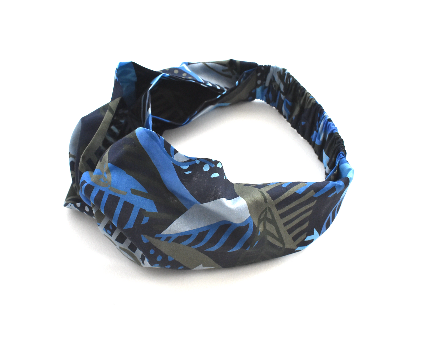 Twisted Turban Headband - Liberty of London Blue Memphis Trail Abstract Floral print