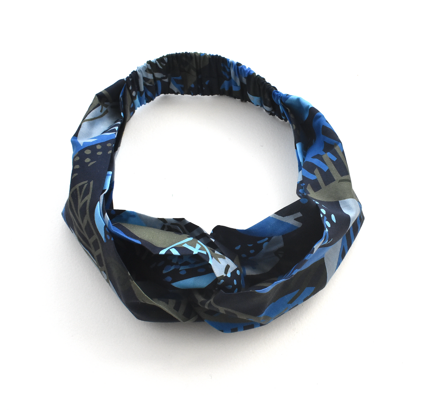 Twisted Turban Headband - Liberty of London Blue Memphis Trail Abstract Floral print
