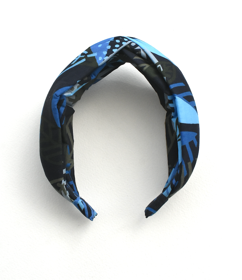 Twisted Alice Headband - Liberty London Blue Memphis Trail Abstract Floral print