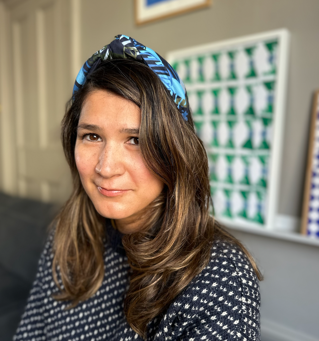 Classic Knot head band - Liberty of London Blue Memphis Trail Abstract Floral print