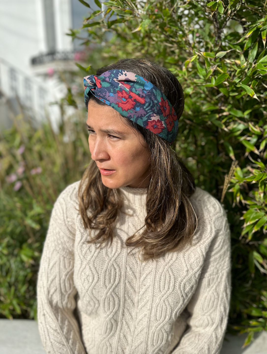 Twisted Turban hairband in Vintage Bright Floral Liberty of London Lantana