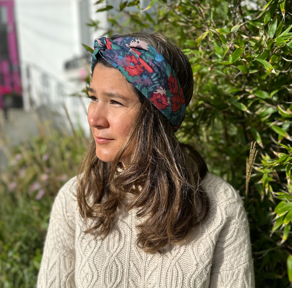 Twisted Turban hairband in Vintage Bright Floral Liberty of London Lantana