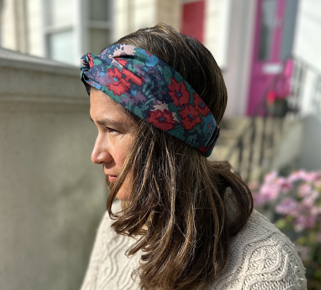 Twisted Turban hairband in Vintage Bright Floral Liberty of London Lantana