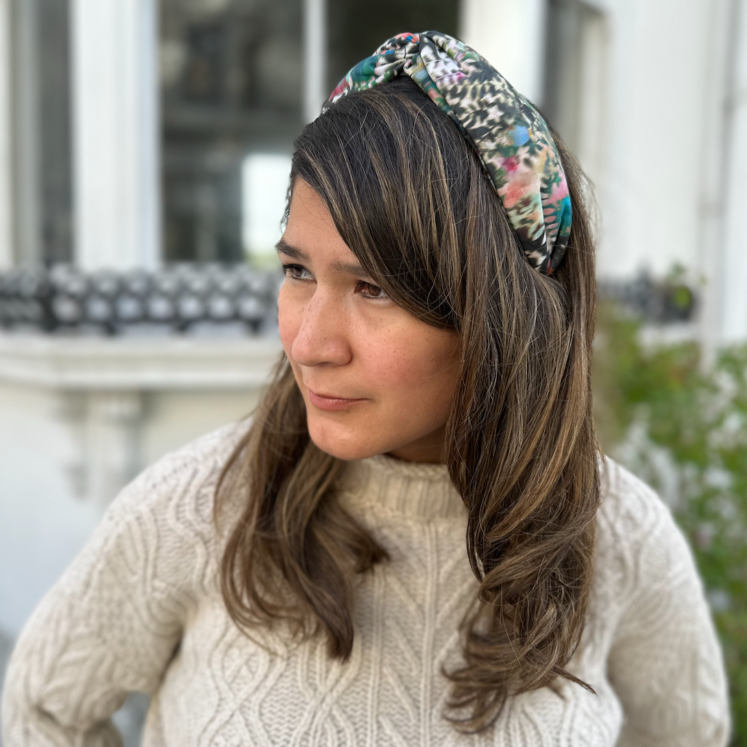 Twisted Alice Headband - Liberty of London Canopy Shadow - Abstract Floral print