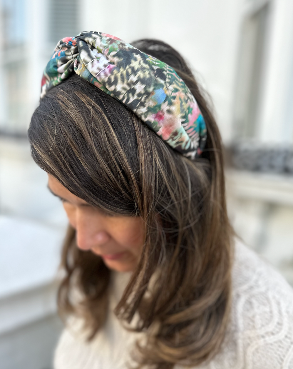 Twisted Alice Headband - Liberty of London Canopy Shadow - Abstract Floral print