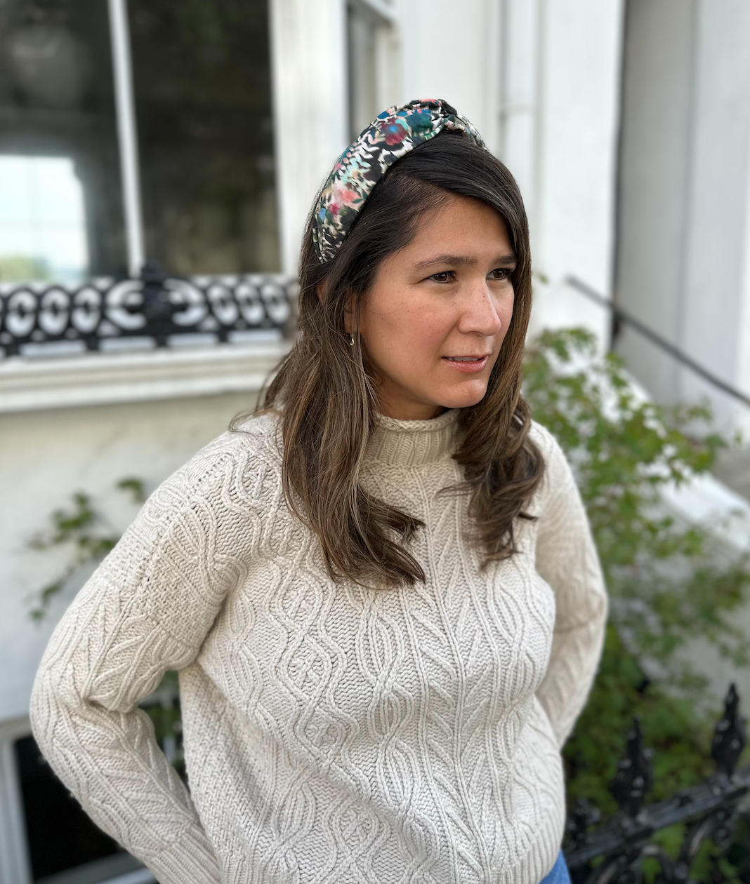 Twisted Alice Headband - Liberty of London Canopy Shadow - Abstract Floral print