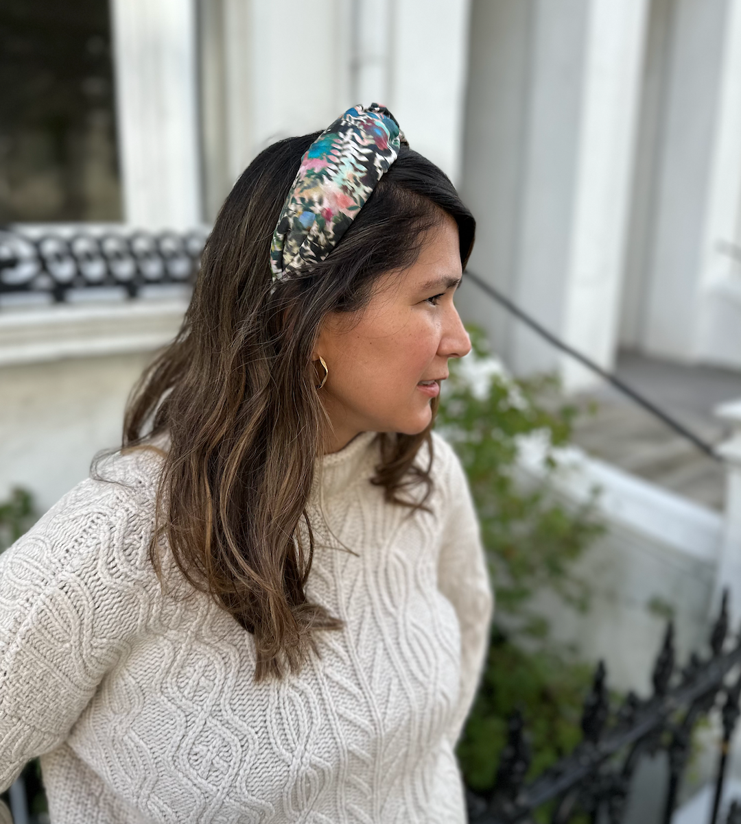 Twisted Alice Headband - Liberty of London Canopy Shadow - Abstract Floral print