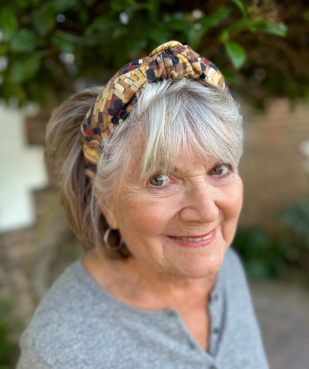 Classic Knot head band - Liberty of London Daisy Roar - Autumnal Floral Graphic print
