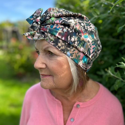 Ladies Turban Hat - Liberty of London Canopy Shadow - Abstract Floral print