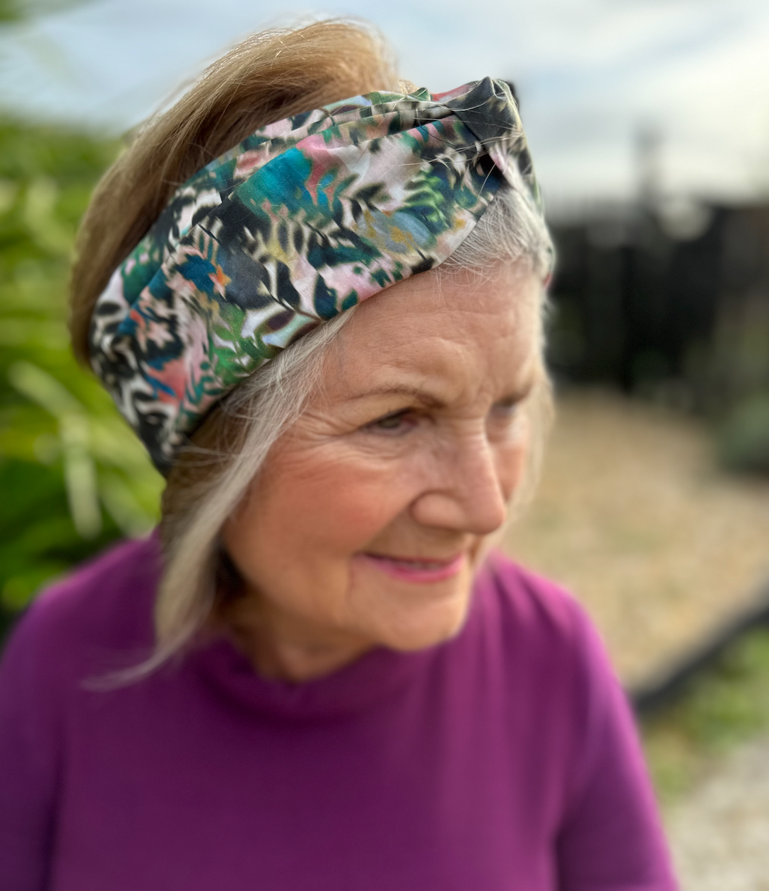 Twisted Turban Headband - Liberty of London Canopy Shadow - Abstract Floral print