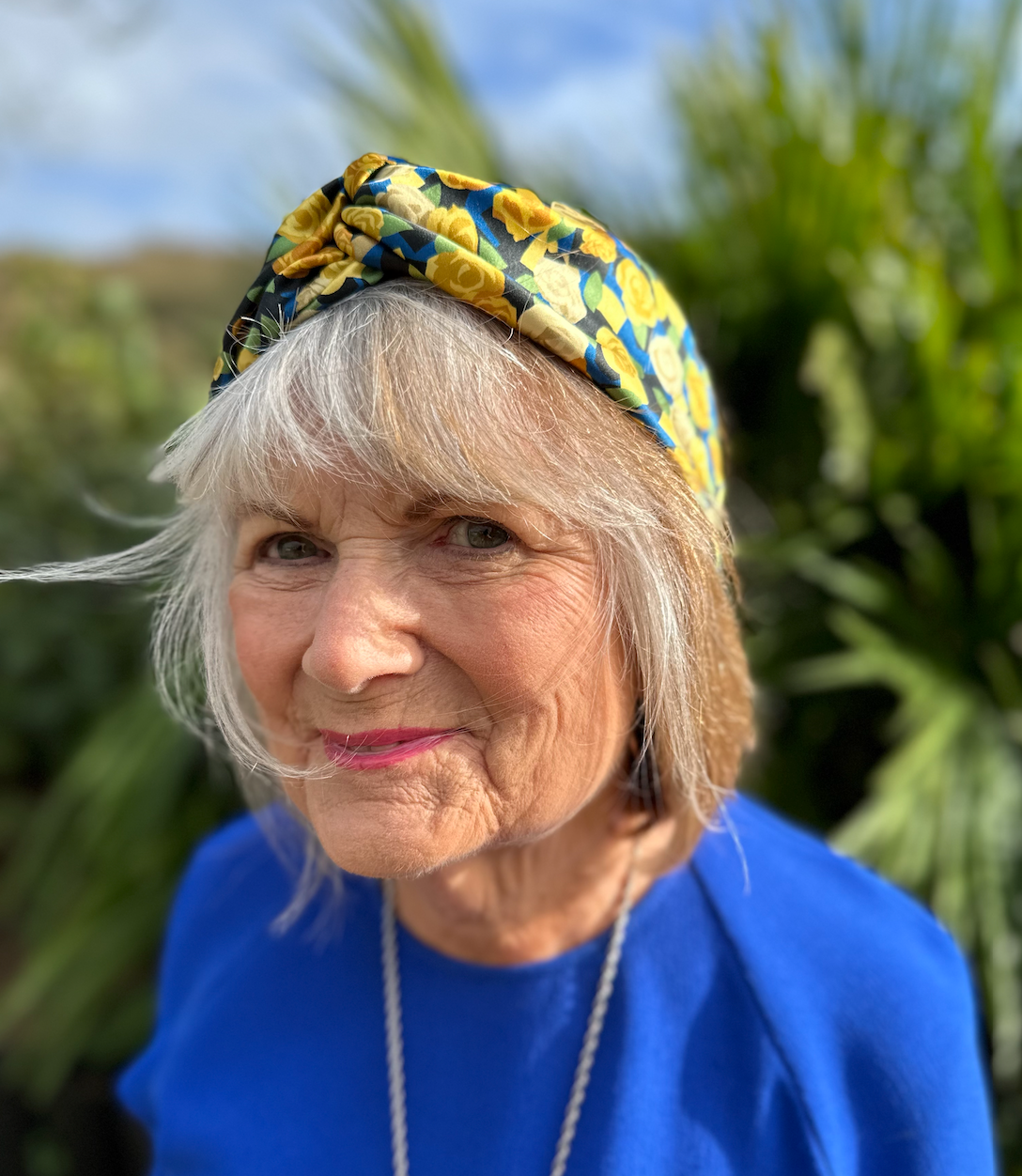 Silk Twisted Turban hairband in Liberty of London Stone Garden Yellow Roses - 100% Silk-Satin