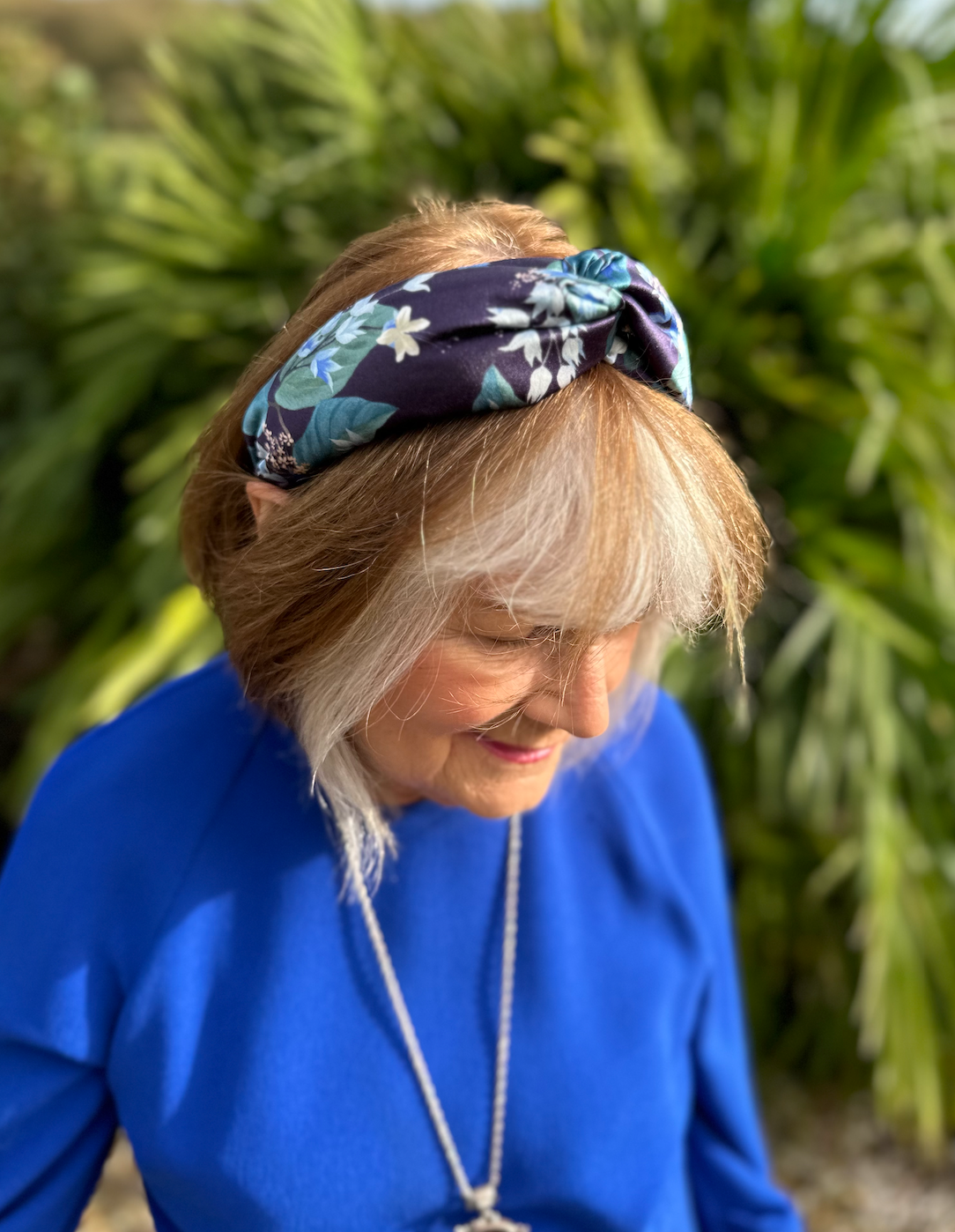 Luxury Silk Twisted Alice band - Liberty of London Artist Blue Osterley Floral 100% Silk - Silk & Lawn