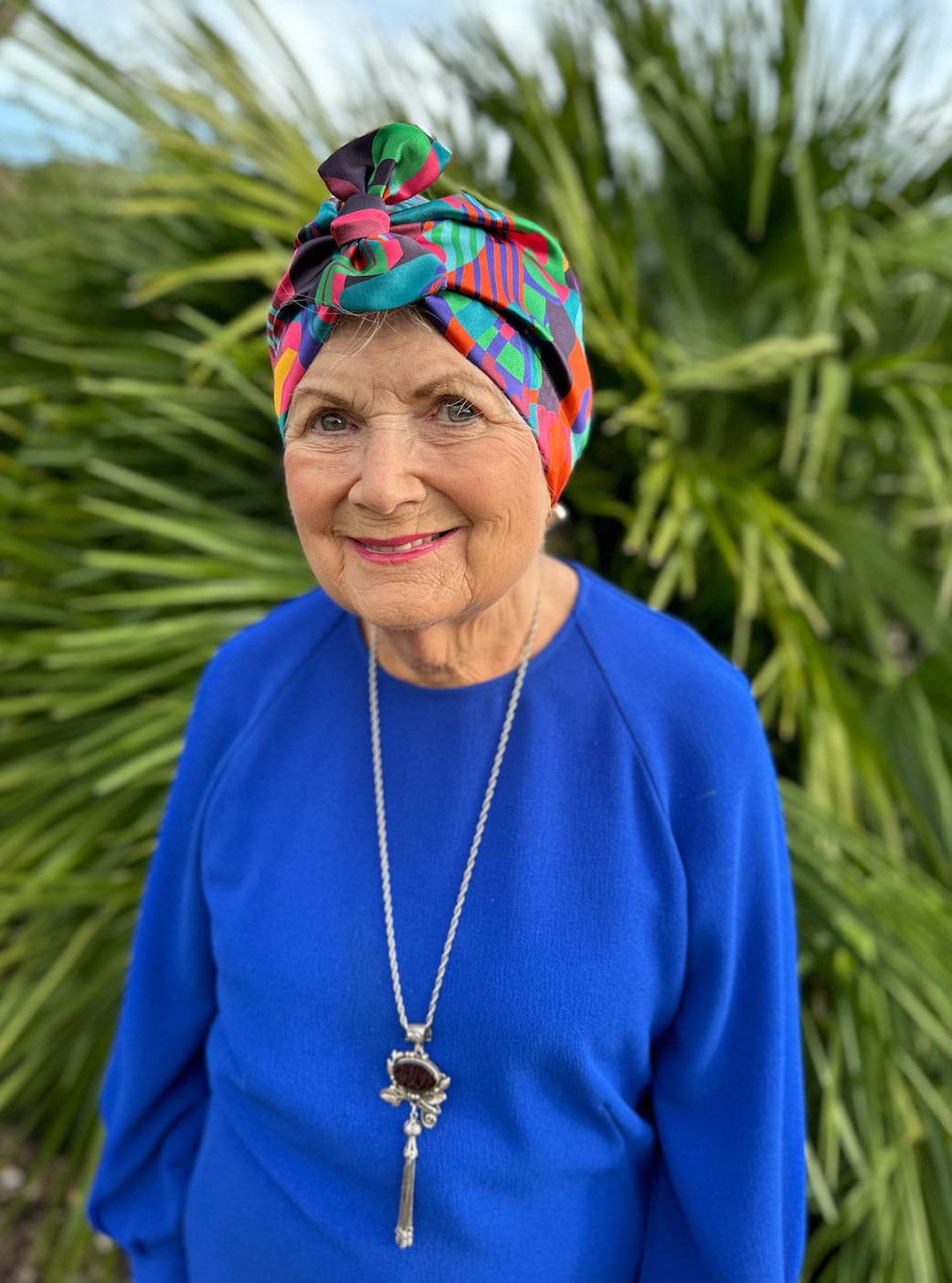 Luxury Silk Turban & Head wrap - Liberty of London Curation - Multicolour graphic silk