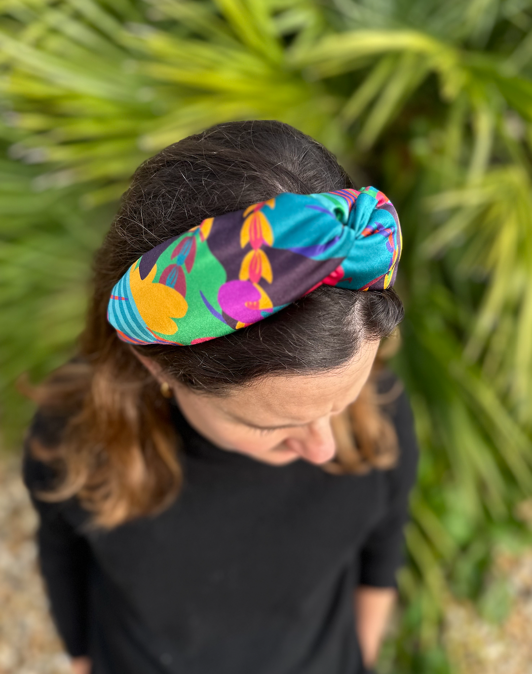 Luxury Silk Twisted Alice band - Liberty of London Curation - Multicolour Graphic on Silk