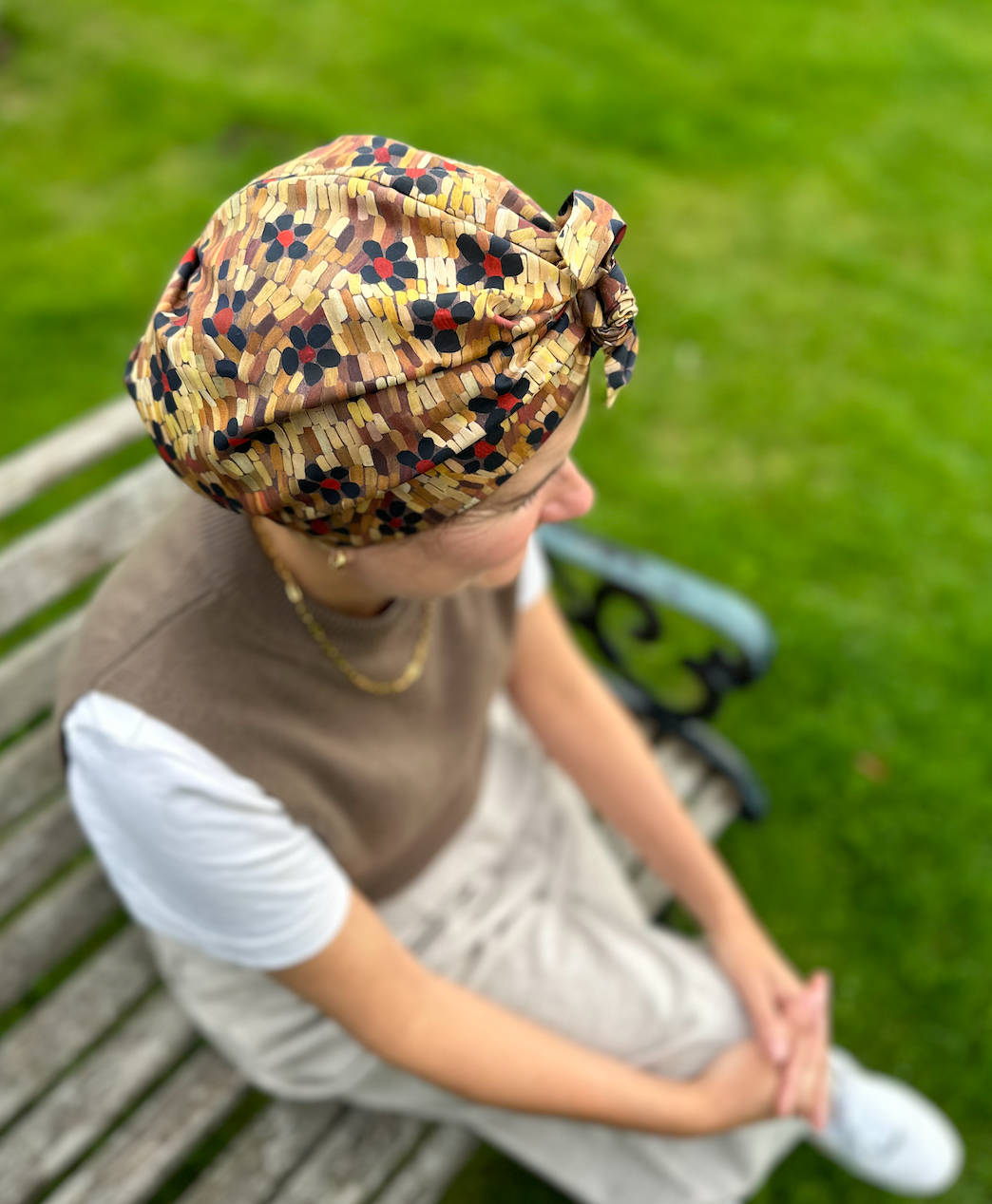 Ladies Turban Hat - Liberty of London Daisy Roar Floral print