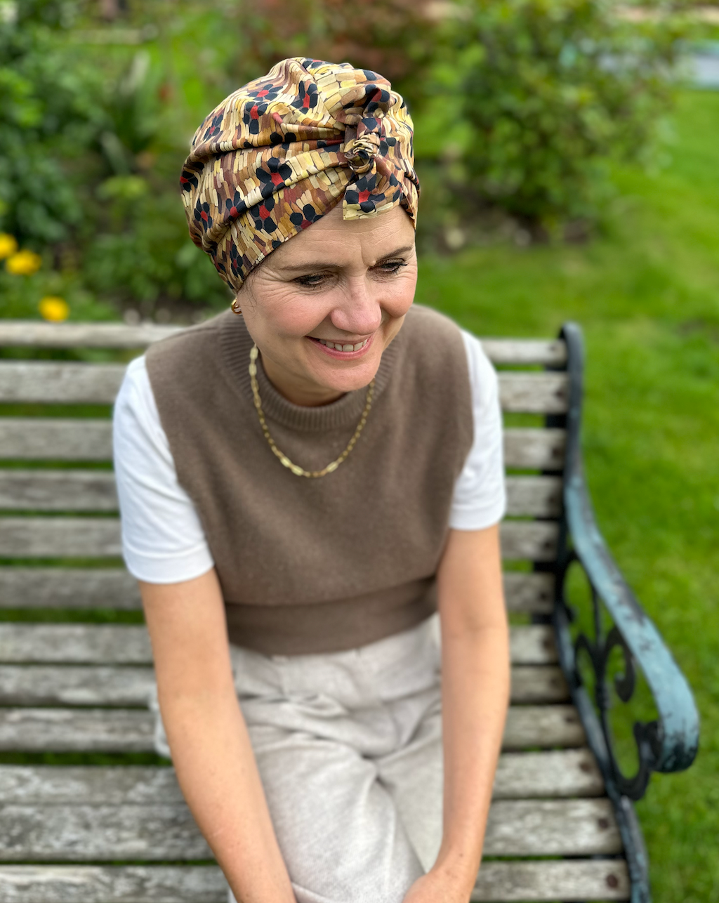 Ladies Turban Hat - Liberty of London Daisy Roar Floral print