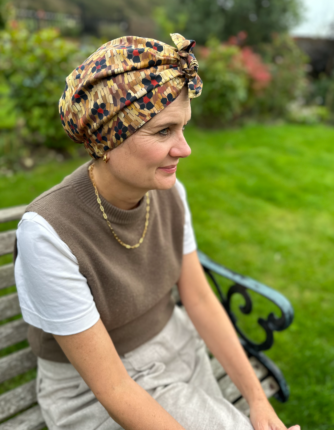 Ladies Turban Hat - Liberty of London Daisy Roar Floral print
