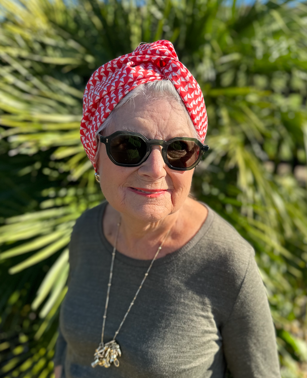 Little Susan Turban Hat - Red and White Jonathan print by Liberty of London
