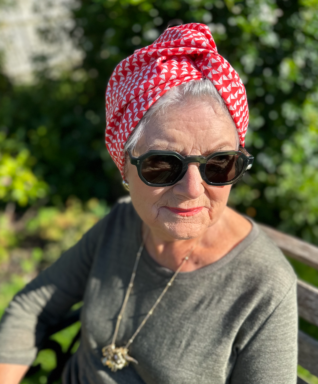 Little Susan Turban Hat - Red and White Jonathan print by Liberty of London